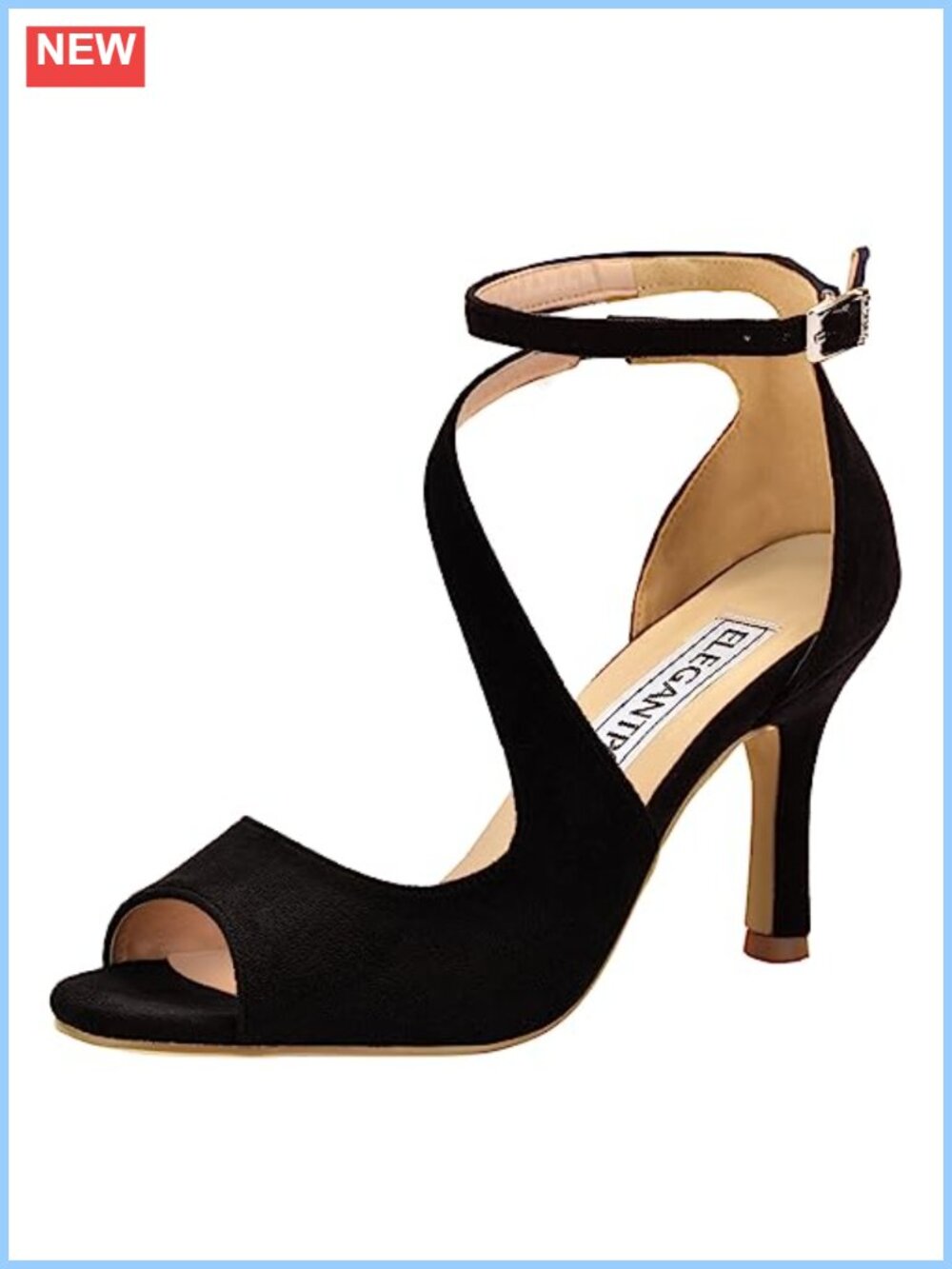 Peep Toe Strappy Heels Faux Suede Stiletto Wedding Dress Sandals